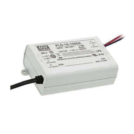 PLD-16-1400A - PLD-16-1400A MEANWELL AC-DC Single output LED driver Constant Current (CC), Input 90 or 135VAC, Output 1.4A ..