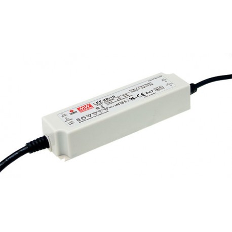 LPF-40-36 - LPF-40-36 MEANWELL AC-DC Single output LED driver Mix mode (CV+CC), Output 36VDC / 1.12A, cable output