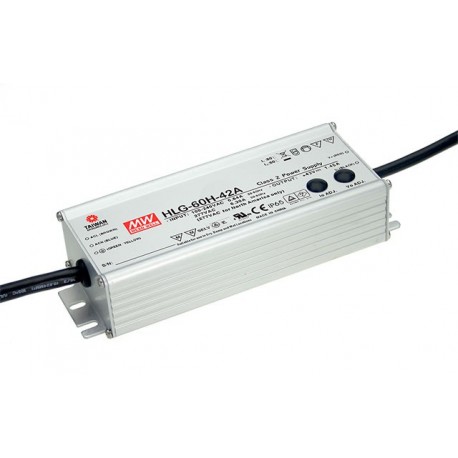 HLG-60H-30A - HLG-60H-30A MEANWELL AC-DC Single output LED driver Mix mode (CV+CC) with built-in PFC, Output 30VDC / 2A, I..