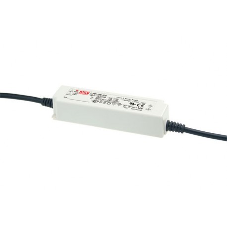 LPF-25-30 - LPF-25-30 MEANWELL AC-DC Single output LED driver Mix mode (CV+CC), Output 30VDC / 0.84A, cable output