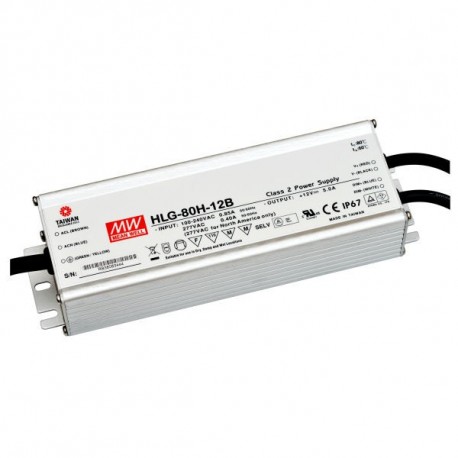 HLG-80H-42B - HLG-80H-42B MEANWELL AC-DC Single output LED driver Mix mode (CV+CC) with built-in PFC, Output 42VDC / 1.95A..