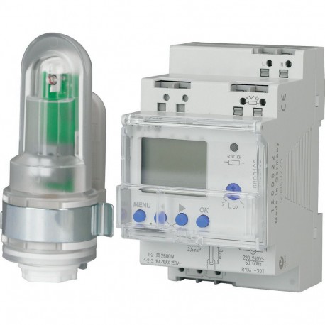 SRCD1CO - SRCD1CO 167377 EATON ELECTRIC Light intensity switch, 2 TLE, 2- 2000 Lux, digital weekly program with surfac..