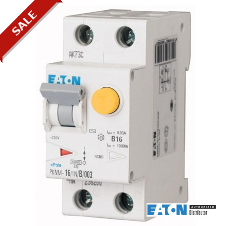 PKNM-4/1N/C/01-A-MW - PKNM-4/1N/C/01-A-MW 235973 EATON ELECTRIC RCD/MCB combination switch, 4A, 100mA, C-LS-Char, 1N pole, FI-Char..