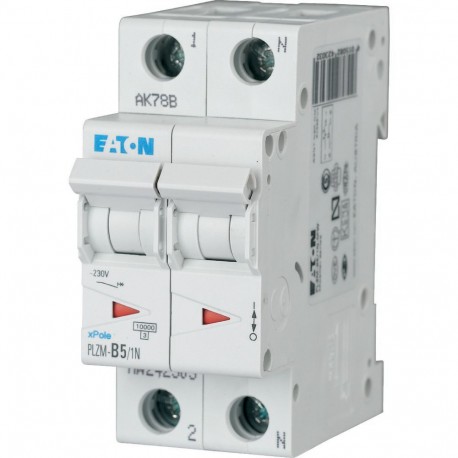 PLZM-B5/1N-MW - PLZM-B5/1N-MW 242303 EATON ELECTRIC Over current switch, 5A, 1pole+N, type B characteristic