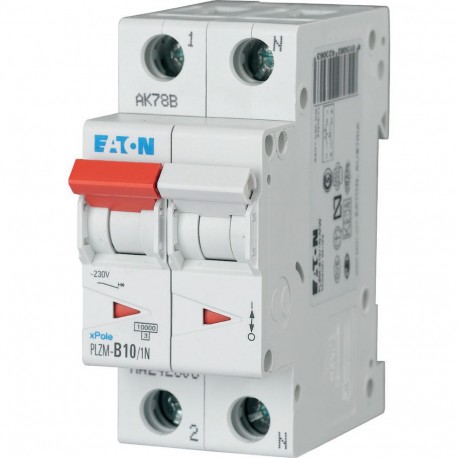 PLZM-B10/1N-MW - PLZM-B10/1N-MW 242306 Y7-242306 EATON ELECTRIC Over current switch, 10A, 1pole+N, type B characteristic