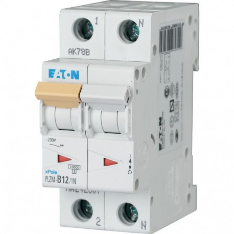 PLZM-B12/1N-MW - PLZM-B12/1N-MW 242307 EATON ELECTRIC Over current switch, 12A, 1pole+N, type B characteristic