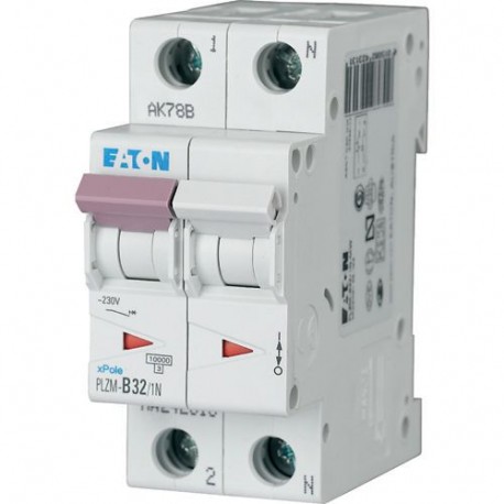 PLZM-B32/1N-MW - PLZM-B32/1N-MW 242313 Y7-242313 EATON ELECTRIC Over current switch, 32A, 1pole+N, type B characteristic