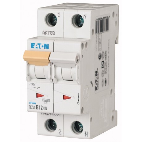 PLZM-C12/1N-MW - PLZM-C12/1N-MW 242333 EATON ELECTRIC Over current switch, 12A, 1pole+N, type C characteristic