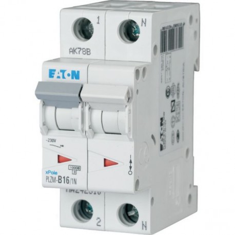 PLZM-D16/1N-MW - PLZM-D16/1N-MW 242359 Y7-242359 EATON ELECTRIC Over current switch, 16A, 1pole+N, type D characteristic