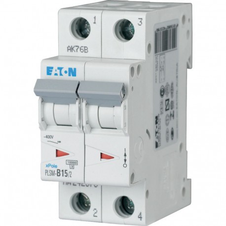 PLSM-B15/2-MW - PLSM-B15/2-MW 242378 EATON ELECTRIC Miniature circuit breaker (MCB), 15A, 2 p, type B characteristic