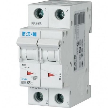 PLSM-C5/2-MW - PLSM-C5/2-MW 242398 EATON ELECTRIC Over current switch, 5A, 2 p, type C characteristic