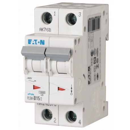 PLSM-C15/2-MW - PLSM-C15/2-MW 242404 EATON ELECTRIC Over current switch, 15A, 2 p, type C characteristic