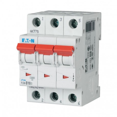 PLSM-B10/3-MW - PLSM-B10/3-MW 242444 Y7-242444 EATON ELECTRIC Miniature circuit breaker (MCB), 10A, 3p, type B characteristic