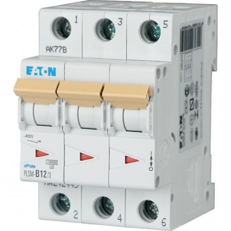 PLSM-B12/3-MW - PLSM-B12/3-MW 242445 EATON ELECTRIC Over current switch, 12A, 3 p, type B characteristic
