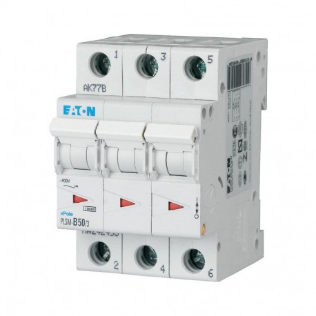 PLSM-B50/3-MW - PLSM-B50/3-MW 242453 Y7-242453 EATON ELECTRIC Over current switch, 50A, 3p, type B characteristic