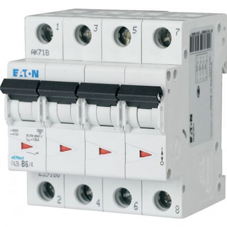FAZ6-D20/4 - FAZ6-D20/4 168091 Y7-168091 EATON ELECTRIC Miniature circuit breaker (MCB), 20A, 4 p, type D characteristic,..