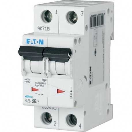 FAZ6-D40/2 - FAZ6-D40/2 168076 Y7-168076 EATON ELECTRIC Miniature circuit breaker (MCB), 40A, 2 p, type D characteristic,..