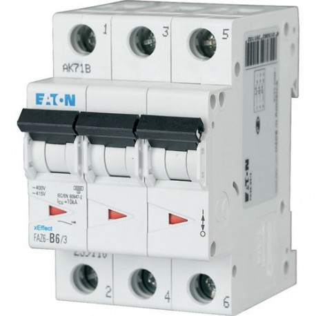 FAZ6-C0,5/3 - FAZ6-C0,5/3 239120 Y7-239120 EATON ELECTRIC Miniature circuit breaker (MCB), 0, 5 A, 3 p, type C characteris..