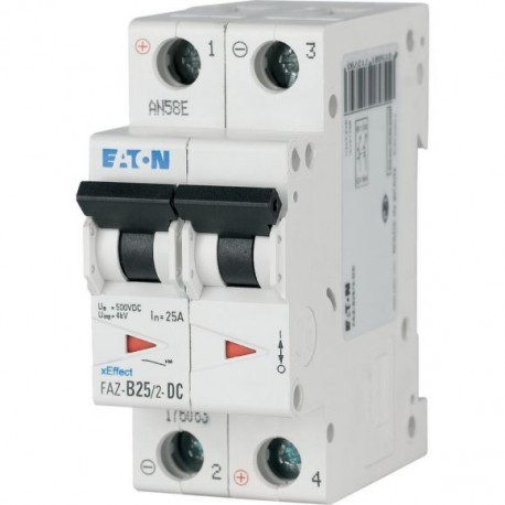 FAZ-B20/2-DC - FAZ-B20/2-DC 176082 Y7-176082 EATON ELECTRIC Miniature circuit breaker (MCB), 20A, 2 p, type B characteristi..