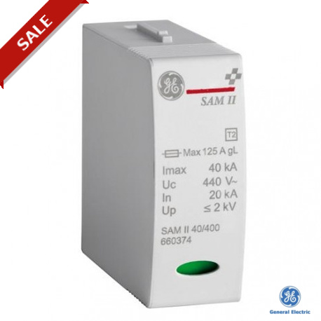 SAM II 40/400 - SAM II 40/400 660374 GENERAL ELECTRIC SurgeGuard Surge Arresters Plug-in Replacement Module Class II Imax 40..