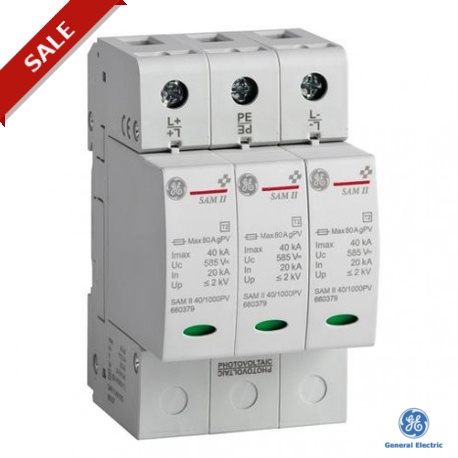 SAPV II 40/600C - SAPV II 40/600C 660196 GENERAL ELECTRIC SurgeGuard Surge Arresters Plug-in. Class II Imax 40kA 600PV 1COM