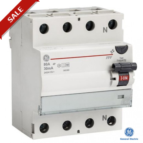 FPF480/030 - FPF 4 80/030 565380 GENERAL ELECTRIC Residual current circuit breaker FP F 4P 80A 30mA