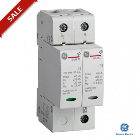 SAP2 II 20/230 TTC - SAP2 II 20/230 TTC 660174 GENERAL ELECTRIC SurgeGuard Surge Arresters Plug-in. Class II Imax 20kA 2P TT 1COM