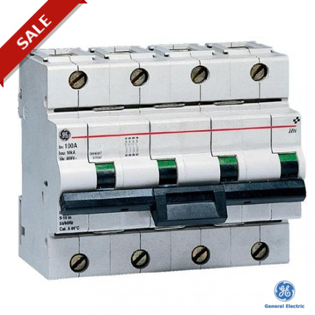 HTI104D100 - HTI1044PD100 671571 GENERAL ELECTRIC Miniature circuit breaker HTI10000 4P 100A 10-20 IN