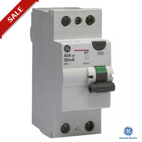 BP240/030 - BP240/030 607106 GENERAL ELECTRIC Residual current circuit breaker BP AC 2P 40 A 30 mA