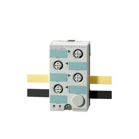 3RK1901-1NR04 - 3RK1901-1NR04 SIEMENS AS-Interface 4-fold M12 feeder U ASI and Uaux, 4 x M12 socket IP67 Delivery incl. moun..