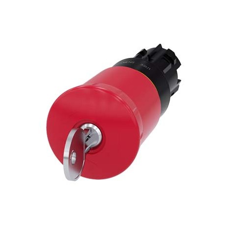 3SU1000-1HR20-0AA0 - 3SU1000-1HR20-0AA0 SIEMENS EMERGENCY STOP mushroom pushbutton, 22 mm, round, plastic, red, 40 mm, with CES l..
