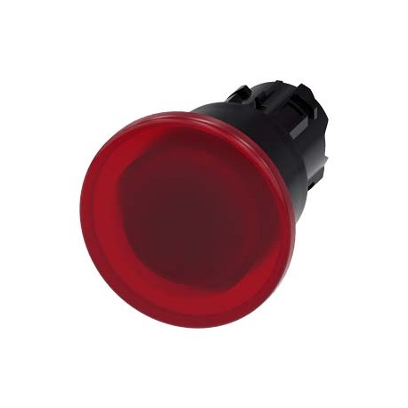 3SU1001-1BA20-0AA0 - 3SU1001-1BA20-0AA0 SIEMENS Illuminated mushroom pushbutton, 22 mm, round, plastic, red, 40 mm, latching, Pul..
