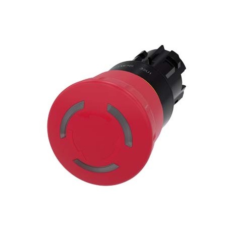 3SU1001-1HB20-0AA0 - 3SU1001-1HB20-0AA0 SIEMENS EMERGENCY STOP mushroom pushbutton, illuminable, 22 mm, round, plastic, red, 40 m..