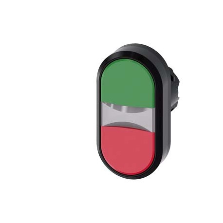 3SU1001-3AB42-0AA0 - 3SU1001-3AB42-0AA0 SIEMENS Illuminated twin pushbutton, 22 mm, round, plastic, green, red, pushbuttons, flat