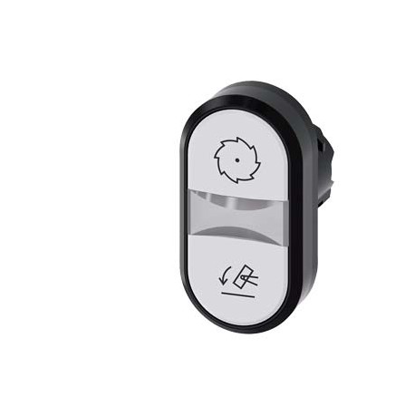 3SU1001-3AB66-0AP0 - 3SU1001-3AB66-0AP0 SIEMENS Illuminated twin pushbutton, 22 mm, round, plastic, white: Symbol circular saw bl..