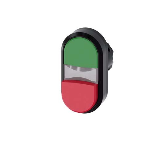 3SU1001-3BB42-0AA0 - 3SU1001-3BB42-0AA0 SIEMENS Illuminated twin pushbutton, 22 mm, round, plastic, green, red, pushbuttons, flat..