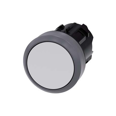 3SU1030-0AA60-0AA0 - 3SU1030-0AA60-0AA0 SIEMENS Pushbutton, 22 mm, round, plastic with metal front ring, white, pushbutton, flat,..