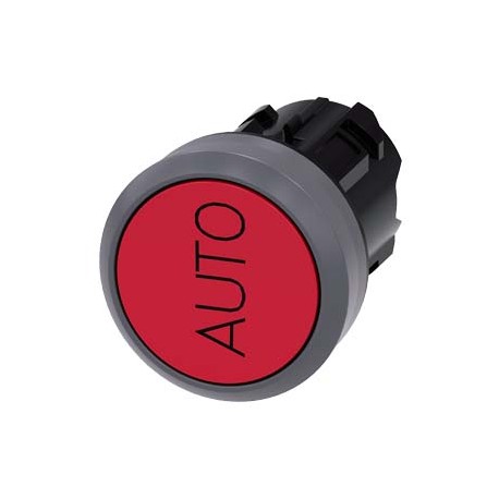 3SU1030-0AB20-0AQ0 - 3SU1030-0AB20-0AQ0 SIEMENS Pushbutton, 22 mm, round, plastic with metal front ring, red, inscription: Auto, ..