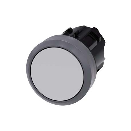 3SU1030-0AB80-0AA0 - 3SU1030-0AB80-0AA0 SIEMENS Pushbutton, 22 mm, round, plastic with metal front ring, gray, pushbutton, flat m..