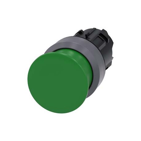 3SU1030-1AD40-0AA0 - 3SU1030-1AD40-0AA0 SIEMENS Mushroom pushbutton, 22 mm, round, plastic with metal front ring, green, 30 mm, m..