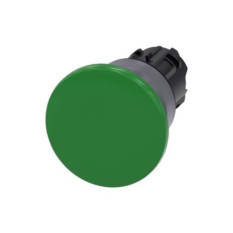 3SU1030-1BD40-0AA0 - 3SU1030-1BD40-0AA0 SIEMENS Mushroom pushbutton, 22 mm, round, plastic with metal front ring, green, 40 mm, m..