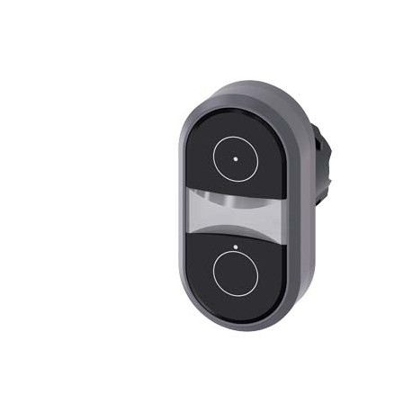 3SU1030-3AB11-0AQ0 - 3SU1030-3AB11-0AQ0 SIEMENS Twin pushbutton, 22 mm, round, plastic with metal front ring, Black: Symbol 5264 ..