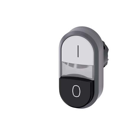 3SU1031-3BB61-0AK0 - 3SU1031-3BB61-0AK0 SIEMENS Illuminated twin pushbutton, 22 mm, round, plastic with metal front ring, white: ..