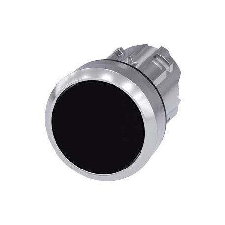 3SU1050-0AA10-0AA0 - 3SU1050-0AA10-0AA0 SIEMENS Pushbutton, 22 mm, round, metal, shiny, black, pushbutton, flat, latching, Push-t..