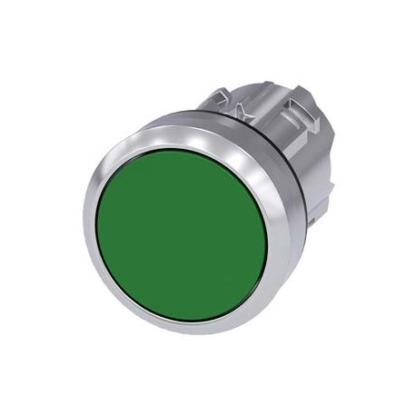 3SU1050-0AB40-0AA0 - 3SU1050-0AB40-0AA0 SIEMENS Pushbutton, 22 mm, round, metal, shiny, green, pushbutton, flat momentary contact..