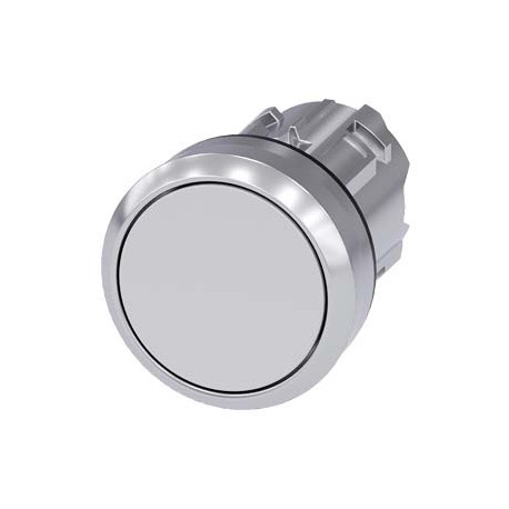 3SU1050-0AB60-0AA0 - 3SU1050-0AB60-0AA0 SIEMENS Pushbutton, 22 mm, round, metal, shiny, white, pushbutton, flat momentary contact..