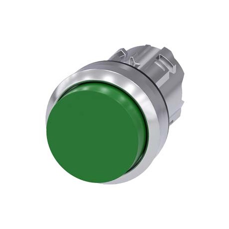 3SU1050-0BB40-0AA0 - 3SU1050-0BB40-0AA0 SIEMENS Pushbutton, 22 mm, round, metal, shiny, green, pushbutton, raised momentary conta..
