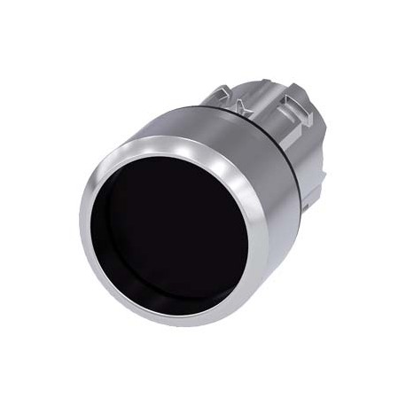 3SU1050-0CB10-0AA0 - 3SU1050-0CB10-0AA0 SIEMENS Pushbutton, 22 mm, round, metal, shiny, black, Front ring, raised momentary conta..
