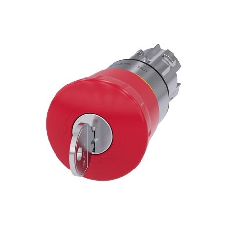 3SU1050-1HF20-0AA0 - 3SU1050-1HF20-0AA0 SIEMENS EMERGENCY STOP mushroom pushbutton, 22 mm, round, metal, shiny, red, 40 mm, with ..