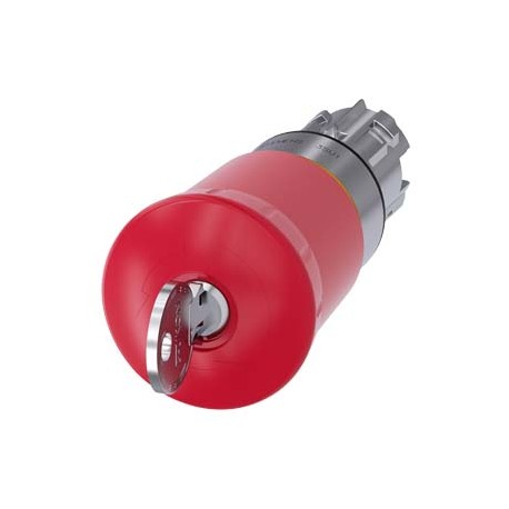3SU1050-1HX20-0AA0 - 3SU1050-1HX20-0AA0 SIEMENS EMERGENCY STOP mushroom pushbutton, 22 mm, round, metal, shiny, red, 40 mm, with ..